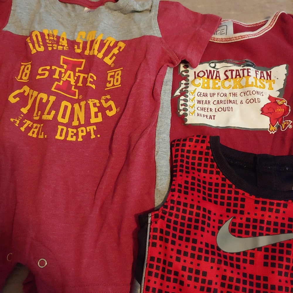 2 Iowa State onesies + Nike tank top